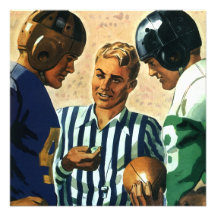 Vintager Fußball, Referent und Spieler-Münzen-Wurf Individuelle Ankündigskarten