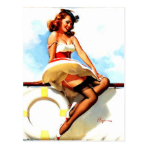 Vintager Gil Elvgren SeemannseePin herauf Mädchen Postkarten