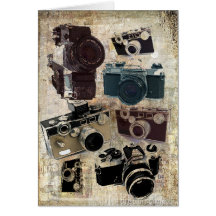 Vintager Grunge-Retro Kamera-Mode Grußkarte
