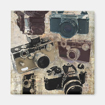 Vintager Grunge-Retro Kamera-Mode Magnete