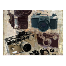 Vintager Grunge-Retro Kamera-Mode Postkarte
