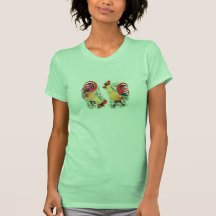 Vintager Hahn und Huhn Shirts