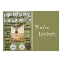 Vintager Heißluft-Ballon Paris Personalisierte Ankündigungskarte