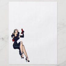 Vintager hübscher blonder Retro Glamour-MädchenPin Flyer