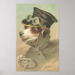 Vintager Hundefahrer Plakat
