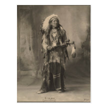 Vintager Inder: Schwarzer Mann, Arapahoes - Postkarte