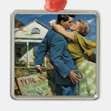 Vintager Jungvermählten-Kauf-erstes Haus; Wir zieh Ornamente