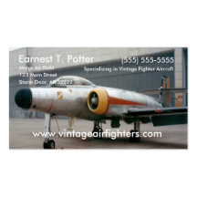 Vintager Kämpfer-Jet Visitenkarten Vorlagen
