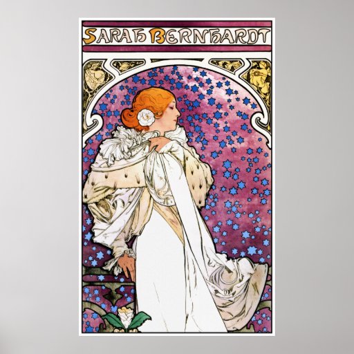 Vintager Kunst Nouveau Plakat-Druck durch Mucha (D