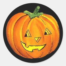 Vintager Kürbis-Aufkleber Halloweens