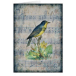 Vintager Lied-Vogel Karte