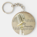 Vintager Mikrofon-Entwurf Keychain Schlüsselanhänger