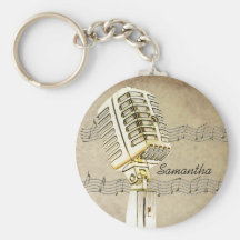 Vintager Mikrofon-Entwurf Keychain Schlüsselanhänger