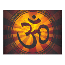 Vintager OM-Symbol-Druck Postkarte