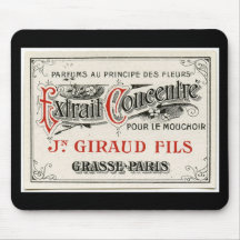 Vintager Paris-Parfüm-Aufkleber Mauspad