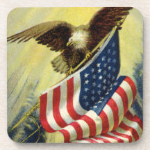 Vintager Patriotismus, patriotischer Adler-amerika Getränk Untersetzer