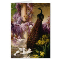 Vintager Pfau Grußkarten