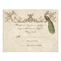 Vintager Pfau u. Radierungen, die UAWG Karte Weddi Einladungskarten