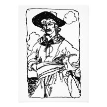 Vintager Piraten-Kapitän Sketch durch Howard Pyle Individuelle Ankündigungen