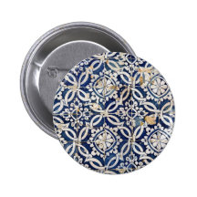 Vintager Portugiese Azulejo Anstecknadelbutton