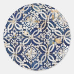Vintager Portugiese Azulejo Runder Aufkleber