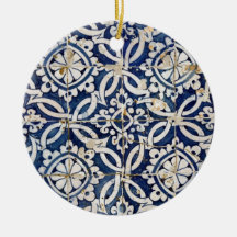 Vintager Portugiese Azulejo Weinachtsornamente