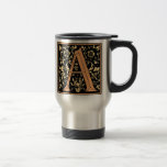 Vintager Reise-Becher des Schwarz-u. Goldbuchstabe Kaffeetassen
