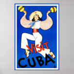 Vintager Reise-Plakat-Besuch Kuba