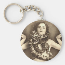 Vintager Retro Frauensideshow-Schlangen-Charmeur Schlüsselbänder