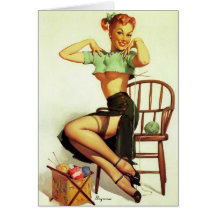Vintager retro Gil Elvgren, der Pin herauf Mädchen Grußkarten