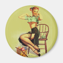 Vintager retro Gil Elvgren, der Pin herauf Mädchen Magnete