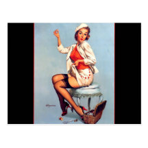 Vintager Retro Gil Elvgren, der Pin HERAUF Mädchen Postkarte