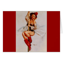 Vintager Retro Gil Elvgren FeuerwehrmannPin herauf Grußkarten