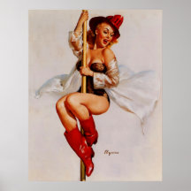 Vintager Retro Gil Elvgren FeuerwehrmannPin herauf Plakatdrucke