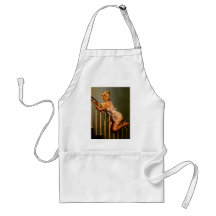 Vintager Retro Gil Elvgren klassischer Pin herauf  Schürze