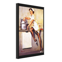 Vintager Retro Gil Elvgren KrankenschwesterPin her Galerie Faltleinwand