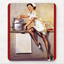 Vintager Retro Gil Elvgren KrankenschwesterPin her Mousepads