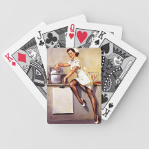 Vintager Retro Gil Elvgren KrankenschwesterPin her Poker Karten