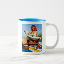 Vintager Retro Gil Elvgren PicknickPin herauf Mädc Tassen