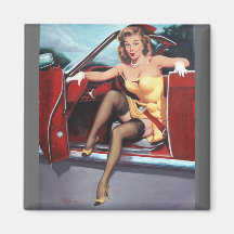 Vintager Retro Gil Elvgren Pin herauf Mädchen Kühlschrankmagnet