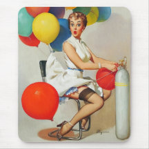 Vintager Retro Gil Elvgren Pin herauf Mädchen Mauspad