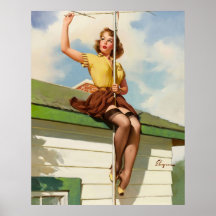 Vintager Retro Gil Elvgren Pin herauf Mädchen Poster