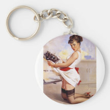 Vintager Retro Gil Elvgren Pin herauf Mädchen Schlüsselanhänger