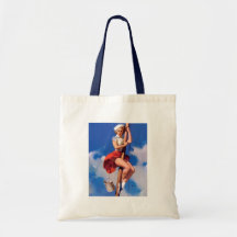 Vintager Retro Gil Elvgren Pin herauf Mädchen Leinentasche