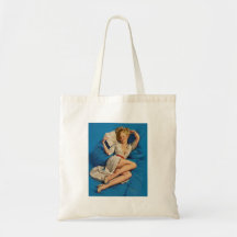 Vintager Retro Gil Elvgren Pin herauf Mädchen Einkaufstasche