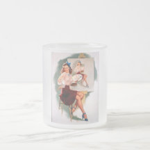 Vintager Retro Gil Elvgren Pin herauf Mädchen Kaffee Tassen