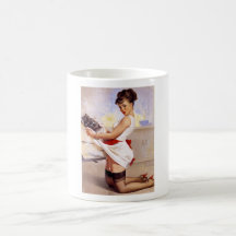 Vintager Retro Gil Elvgren Pin herauf Mädchen Tee Tassen