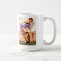 Vintager Retro Gil Elvgren Pin herauf Mädchen Kaffeetasse
