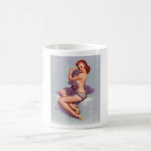 Vintager Retro Gil Elvgren Pin herauf Mädchen Tee Tasse