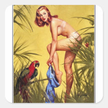 Vintager Retro Pinup-Kunst Gil Elvgren Pin herauf  Sticker